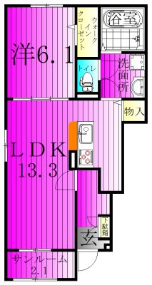 セレシア　おおたかの森 101号室 間取り
