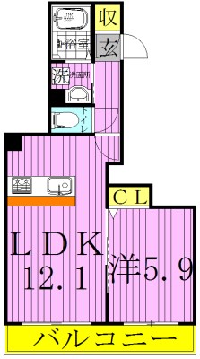 フォレットおおたかの森 205号室 間取り