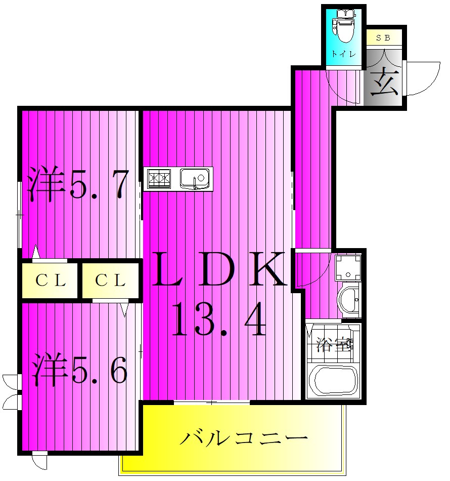 フォレットおおたか 203号室 間取り
