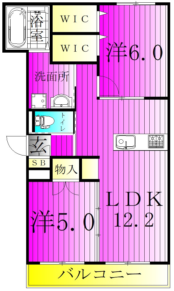 ファミーユⅠ 202号室 間取り