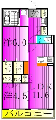 ファミーユⅡ 202号室 間取り