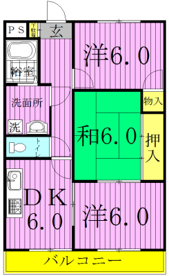 マンション豊四季 305号室 間取り