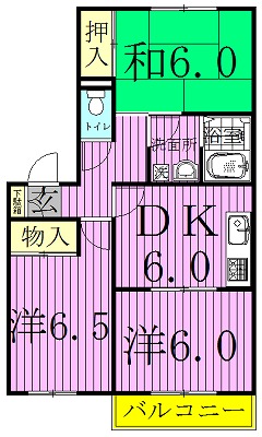 メゾンヤマリⅢ 202号室 間取り
