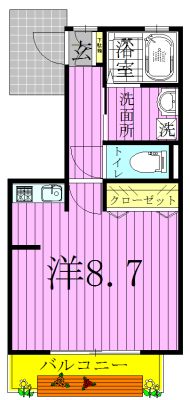 モンピエス 202号室 間取り