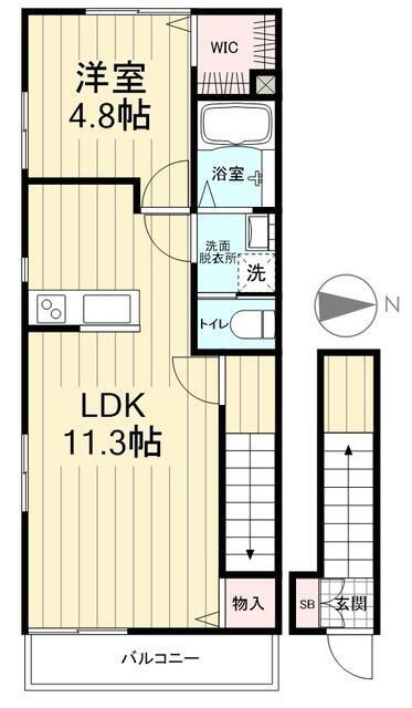 イーストアイリス 201号室 間取り