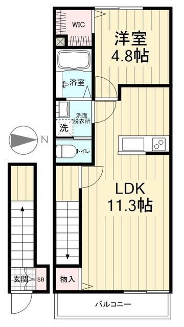 イーストアイリス 202号室 間取り