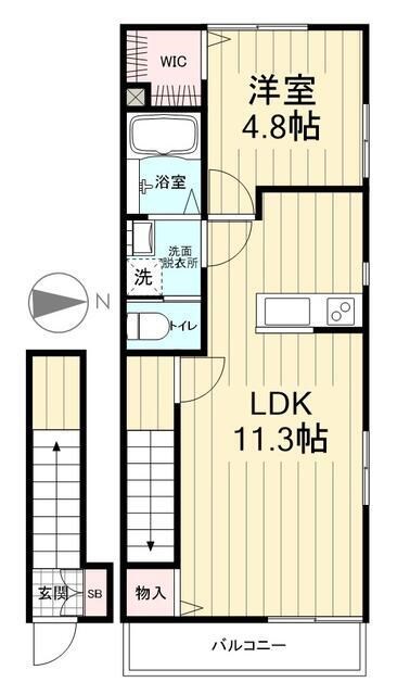 イーストアイリス 205号室 間取り