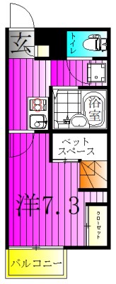 レスポアール 201号室 間取り