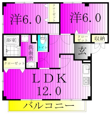 レイクヒルズ２ 201号室 間取り