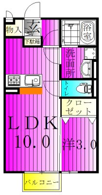 マウンテンスクエア 103号室 間取り