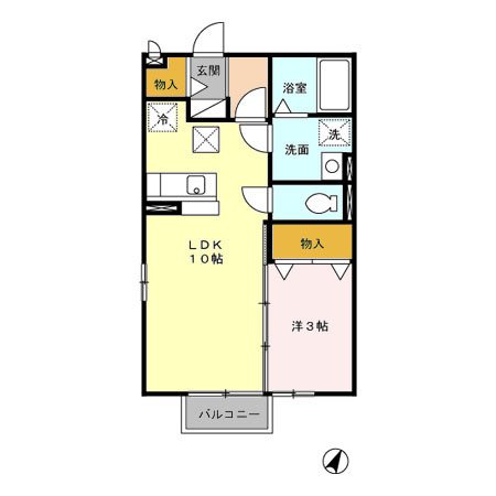 マウンテンスクエア 103号室 間取り