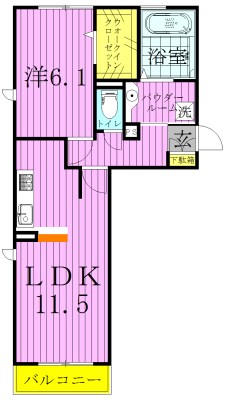 サフィール 206号室 間取り