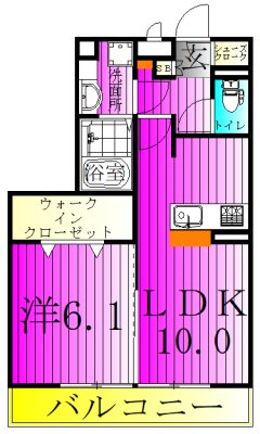 ハピネス　ストーム 102号室 間取り
