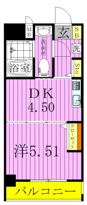 ペアパレス六町2号館  間取り図