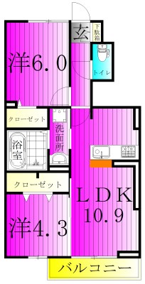 ル・コンフォール 101号室 間取り