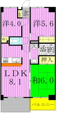 ナイスアーバン五反野中央本町 間取り図