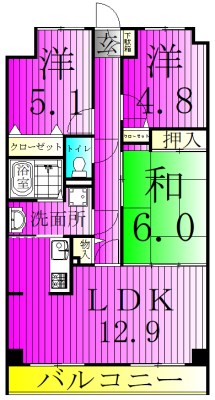東和リバーサイド野田 106号室 間取り