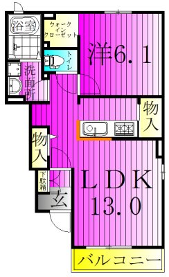 フェアリー・ローズⅠ 104号室 間取り