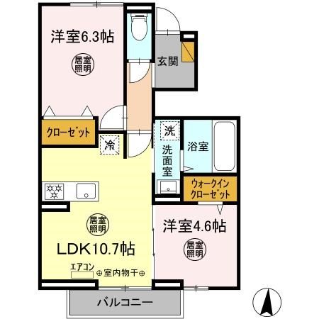 ソレイルKZ  102号室 間取り