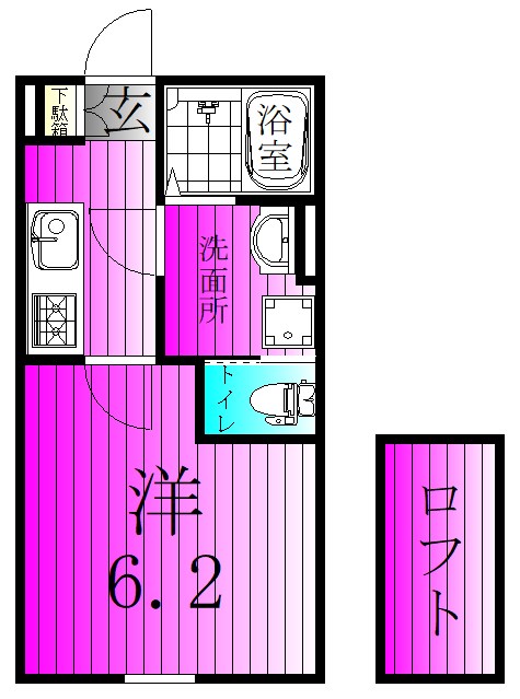 KLEIS六実 202号室 間取り