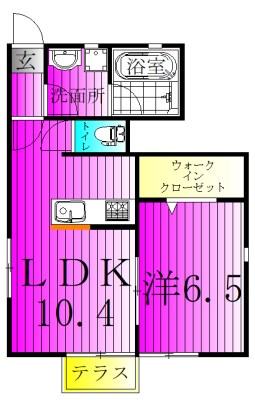アルエット 101号室 間取り