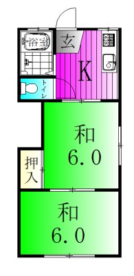サニーハイツ 206号室 間取り