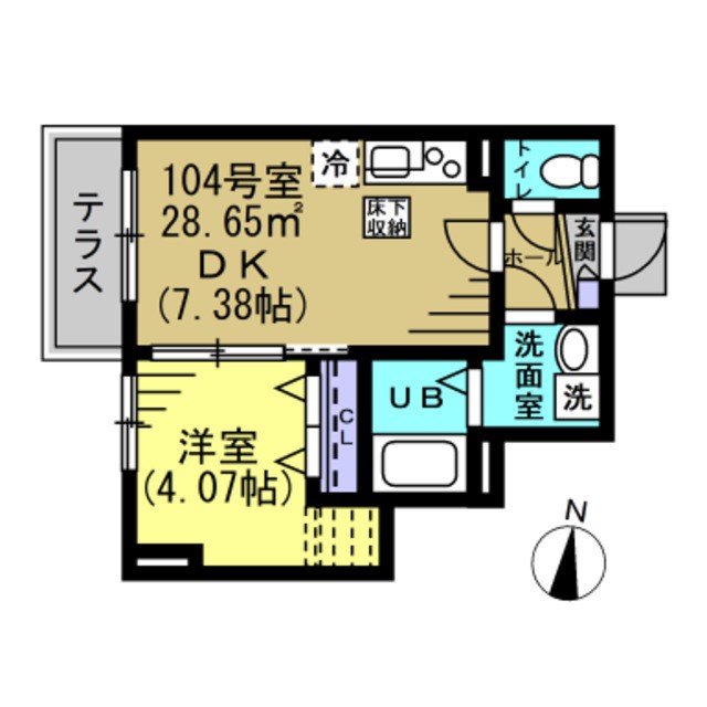 JI馬橋 104号室 間取り