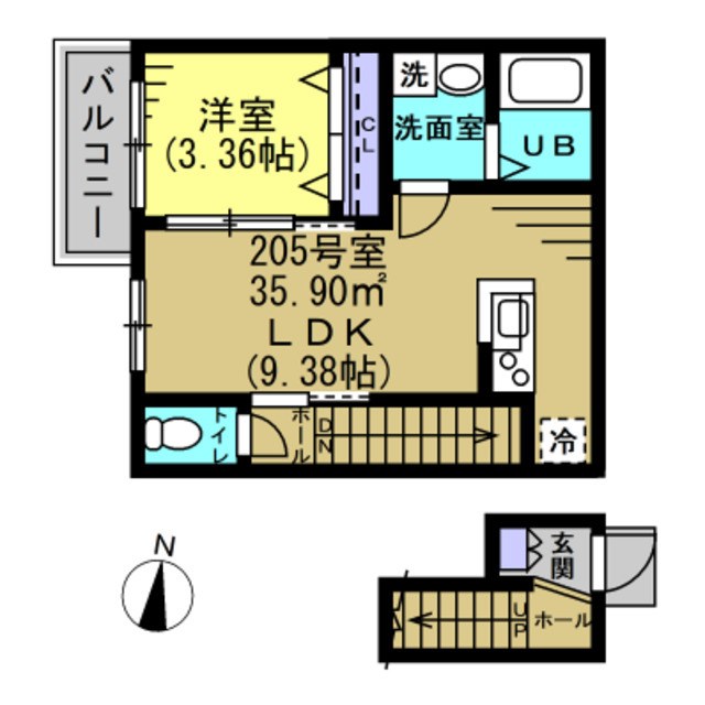 JI馬橋 205号室 間取り