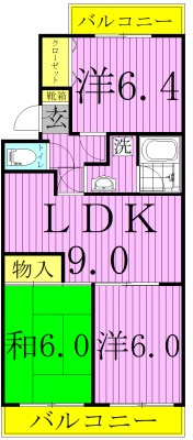 第三春実マンション D7号室 間取り