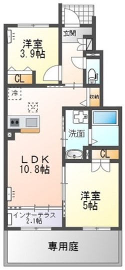 ティープラントⅤ 102号室 間取り