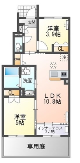 ティープラントⅤ 107号室 間取り