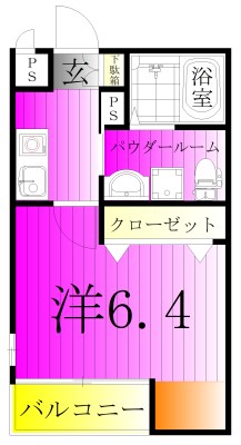 Le temps riche 201号室 間取り