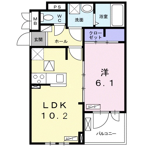 クラールレジデンス 101号室 間取り