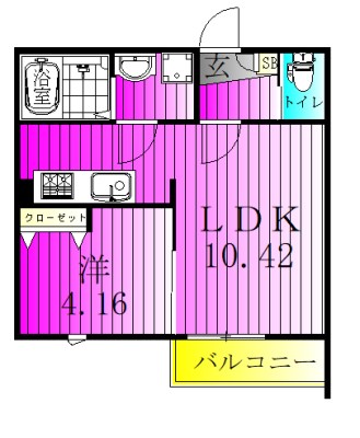 セレーネ元山 101号室 間取り