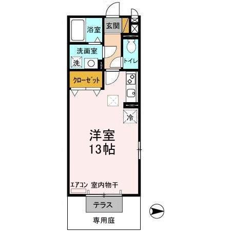 キャンパス・プランドール 101号室 間取り