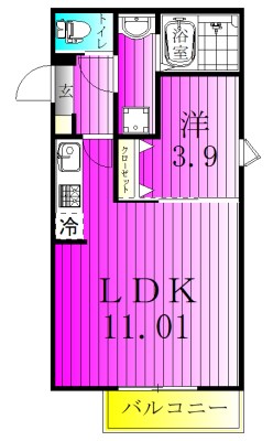 セレーネ元山 202号室 間取り