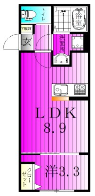 KLEIS六実 303号室 間取り