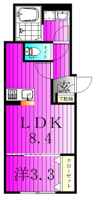 KLEIS六実 304号室 間取り
