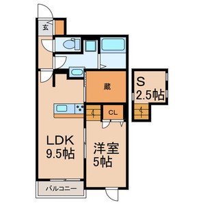 グラフィオA 103号室 間取り