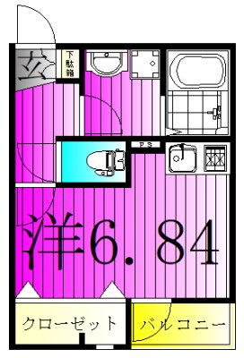 SKリデンテⅦ 101号室 間取り