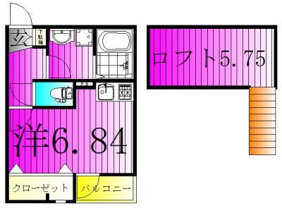 SKリデンテⅦ 203号室 間取り