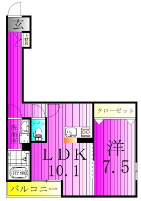 Peach 105号室 間取り