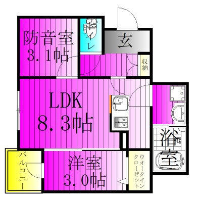 KLEIS馬橋Ⅴ 301号室 間取り