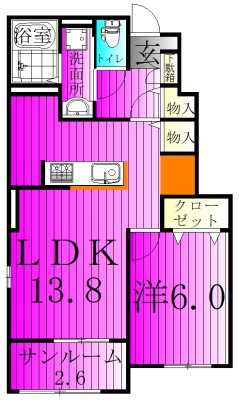 メゾン・ネオM Ⅱ 102号室 間取り