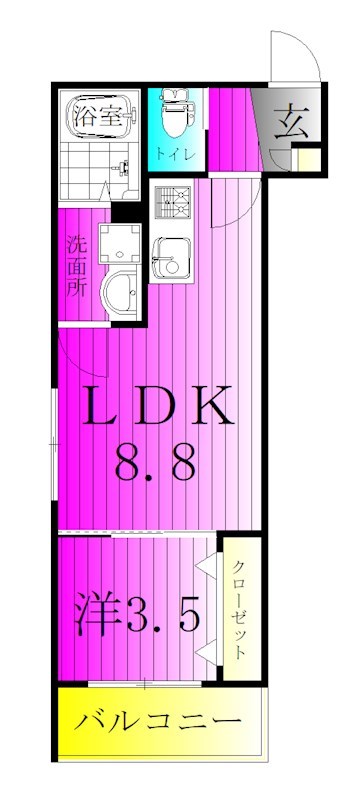 DK新松戸Ⅱ 101号室 間取り