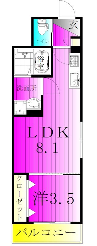 DK新松戸Ⅱ 102号室 間取り