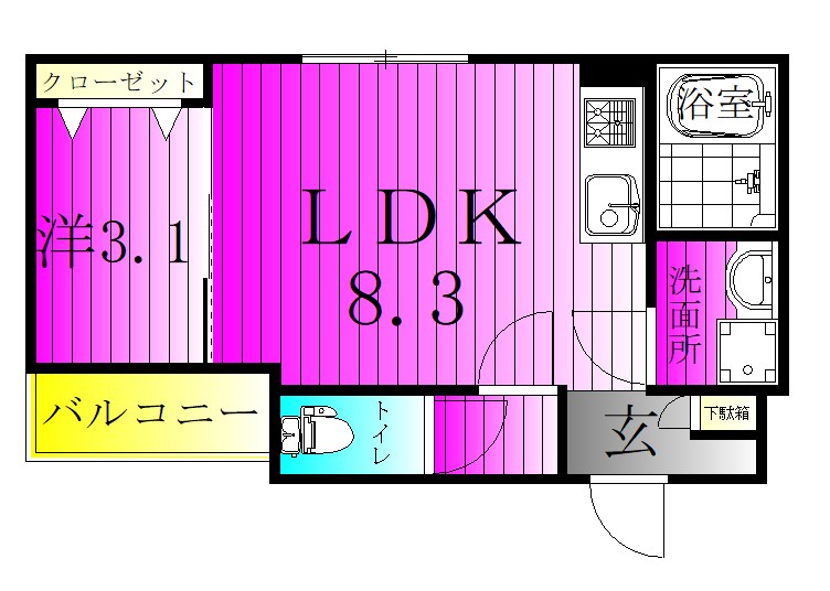 DK新松戸Ⅱ 103号室 間取り