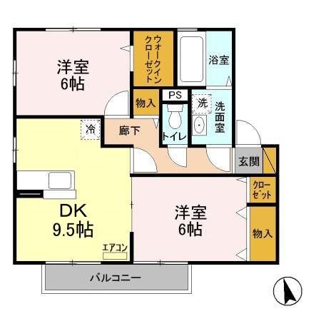 ソレアードＤ棟 202号室 間取り