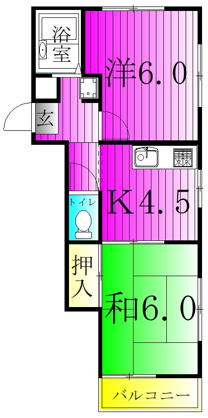 メゾンヤマリ 201号室 間取り
