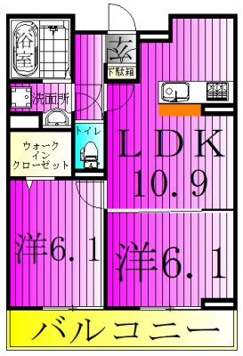 エスポワール 206号室 間取り